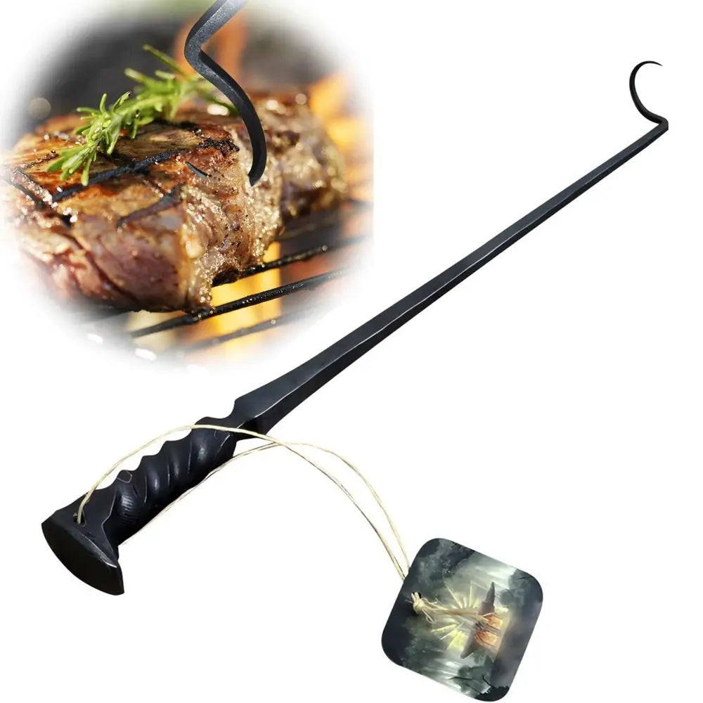 New Stainless Steel BBQ Food Flipper Grill Accessories Cooking Meat Hook Flipper Grilling Outdoor Camping Cooking Grill Tool