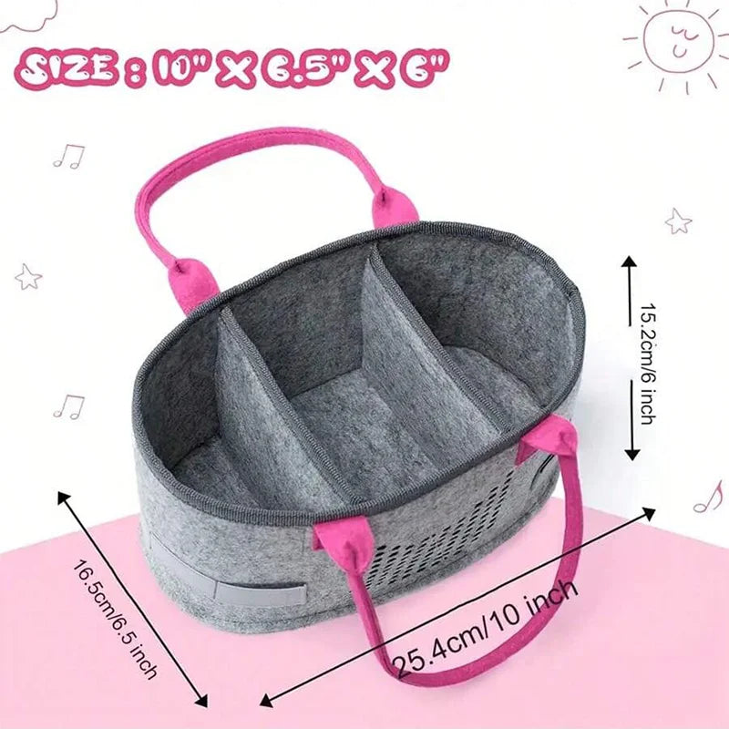Portable Carrying Case for Toniebox Starter Set and Figurines Travel Felt Cloth Musical Toy Folding Bag for Toniebox Accessories