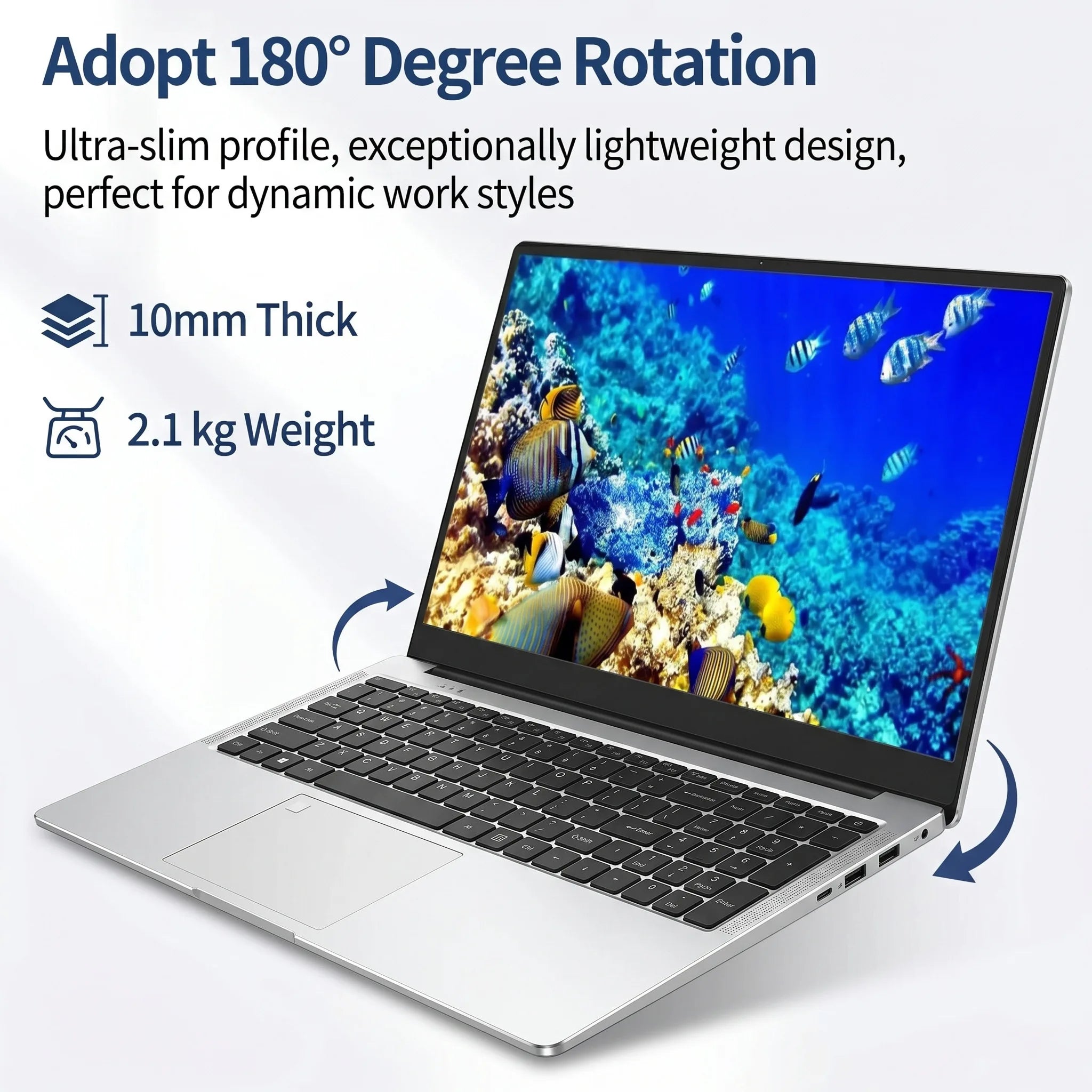 17.3" Portable Laptops Intel 6500Y Windows 11 32GB 2TB HD Display Fingerprint Unlock Gamer Study Office Notebook Computer PC