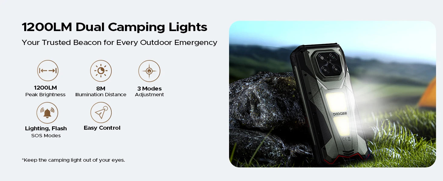 DOOGEE V Max LR 5G Rugged Phone  Laser Rngefinder Dual Camping lights 20500mAh Battery Light Effect 16GB 512GB Smartphone NFC