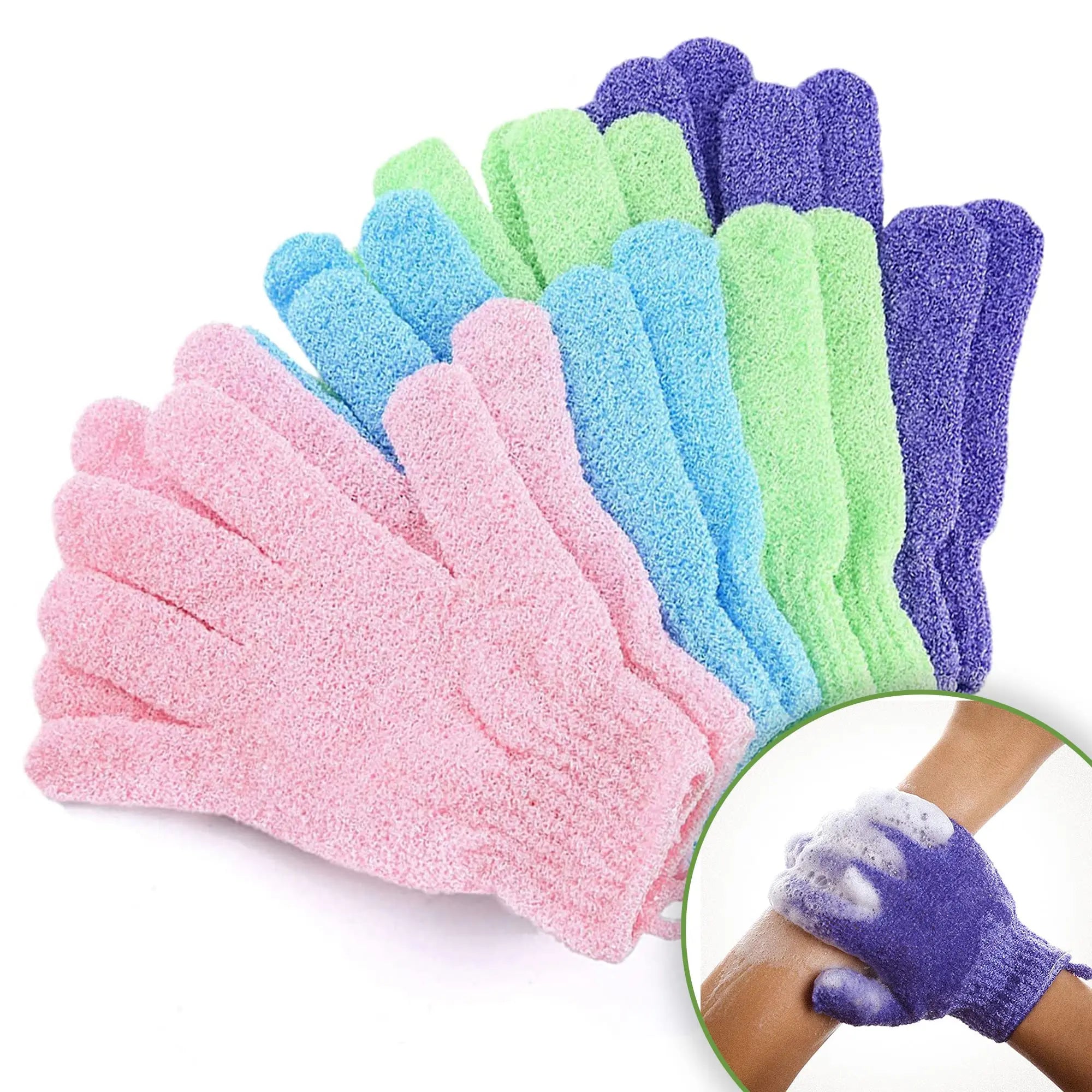 1-10pcs Colourful Exfoliating Gloves, Bath Gloves For Shower, Double Sided Exfoliating Gloves, For Spa, Massage And Body Scrubs