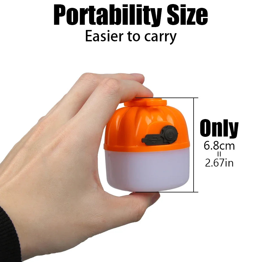 500W LED Camping Lantern USB Rechargeable Portable Lamp Bulb Flashlight with Power Display Emergency Light for Outdoors Fishing