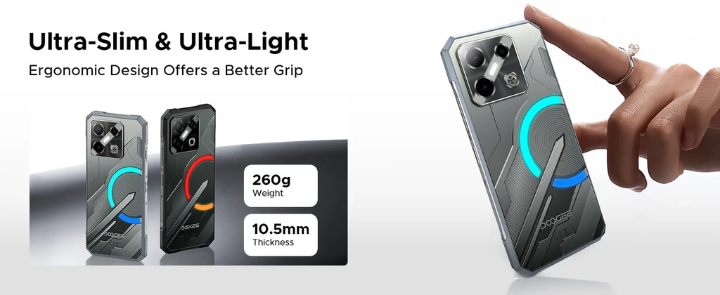 DOOGEE Blade GT Pro 5G Rugged Phone LED light Effect 6.72'' 120Hz 32GB(12+20) 512GB 10.5mm Ultra-thin 100MP AI Camera Smartphone