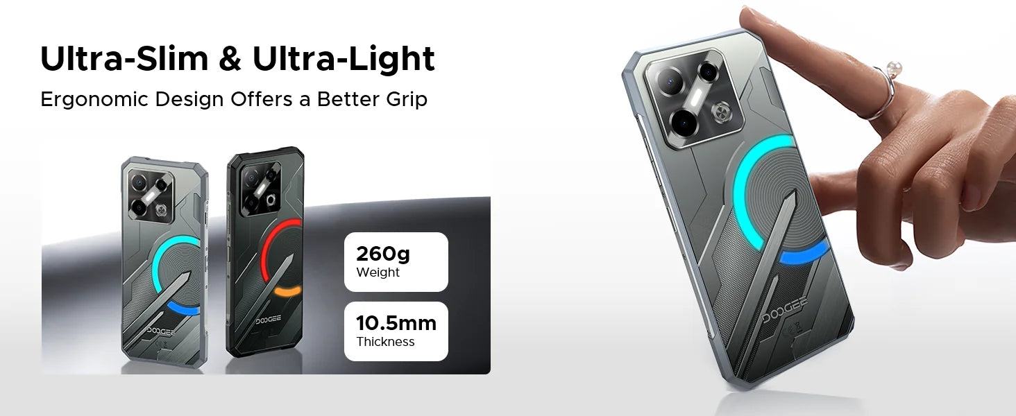 DOOGEE Blade GT Pro 5G Rugged Phone LED light Effect 6.72'' 120Hz 32GB(12+20) 512GB 10.5mm Ultra-thin 100MP AI Camera Smartphone