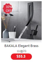 BAKALA Basin Faucet Modern Bathroom Mixer Tap Black/Gold Wash basin Faucet Single Handle Hot and Cold Waterfall Faucet
