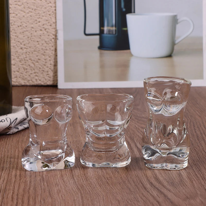1PC Novelty Body Shaped Glass Beer Cup, Transparent Drinkware for Cocktails and Juices, Funny Wine Glass, Bar and Cafe