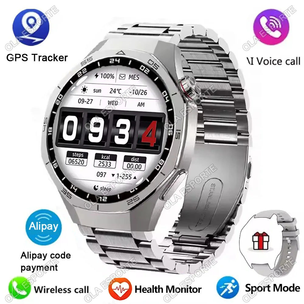 2026 New Smart Watch Men Watch 5 Pro 1.52 AMOLED Screen Bluetooth Call GPS Tracker NFC Heart Rate Dynamic Lsland SmartWatch Hw12