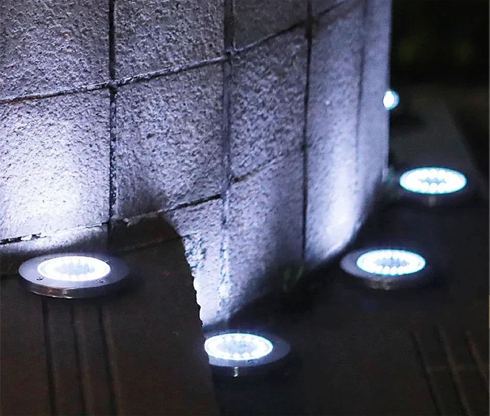 8pcs 8/20LED Solar Thermal Lights Garden Decor Ground Plug-in  Waterproof Street Solar Charging Underground Deck Spotlights