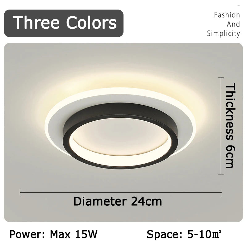 MARPOU Modern LED Ceiling Lamp 3 Color Temperature Baked Enamel Hallway Lamps Balcony Lights Bedroom Living Room 90V-260V