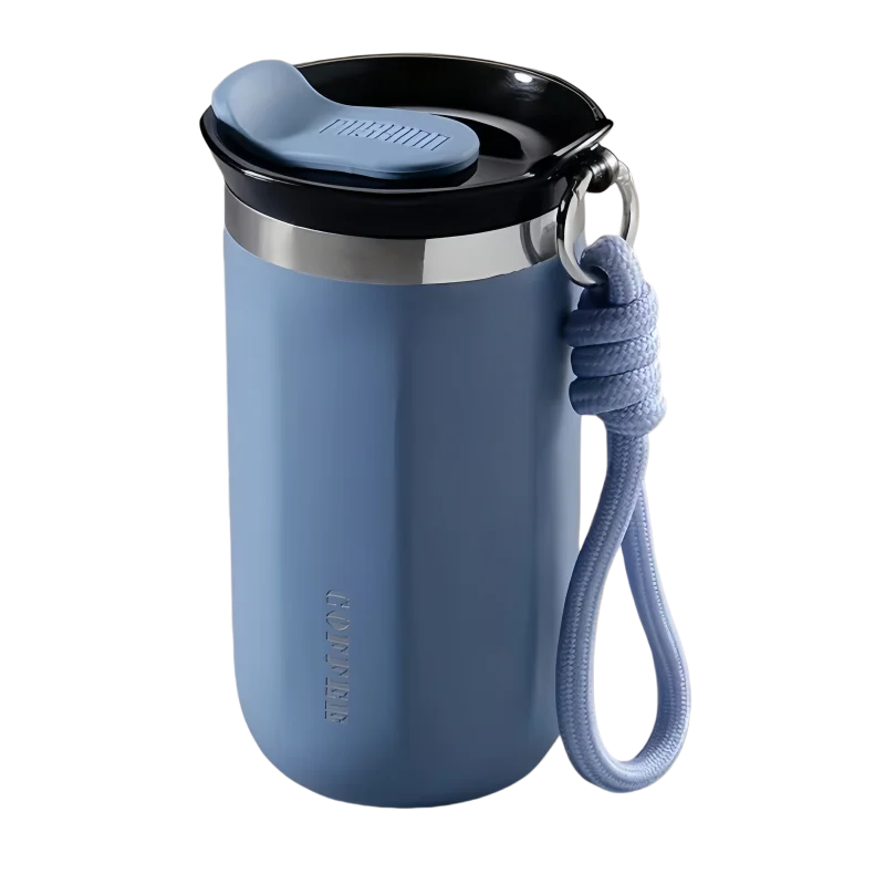 350ML 500ML Insulated Coffee Tumbler Stainless Steel Travel Mug with Lid Rope Handle Portable Thermal Cup for Car Office