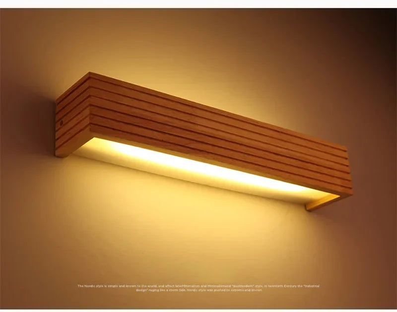 Wood LED Wall Lamp Bedroom Modern Wall Light Bedside Sconces Indoor Lighting Home Decor for Living Room Study Room Stairs