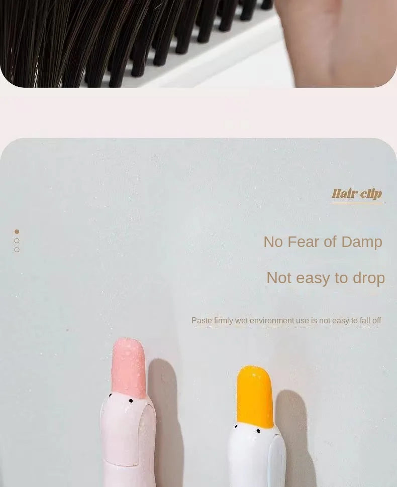 2-in-1 Cute Duck Shaped Double-head Design Cleaning Clip Dust Stain Removal Shovel - Bathroom Cleaner Tool With Drainage Hole