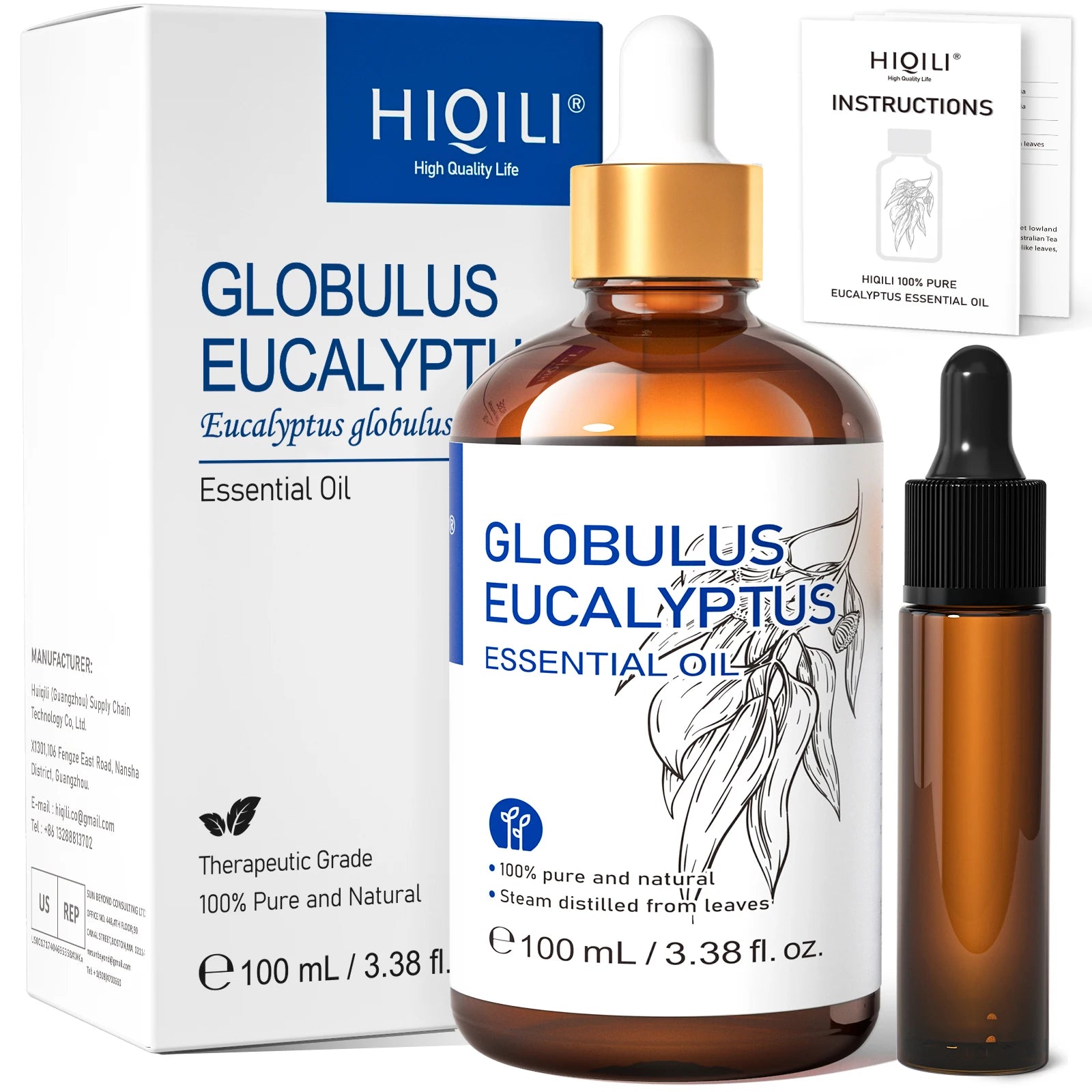 HIQILI 10ml/30ml/100ml Essential Oil With Dropper, Lemongrass/Basil/Rosemary/Camphor Tree/Oriole/Neroli，Diffuser/Humidifier