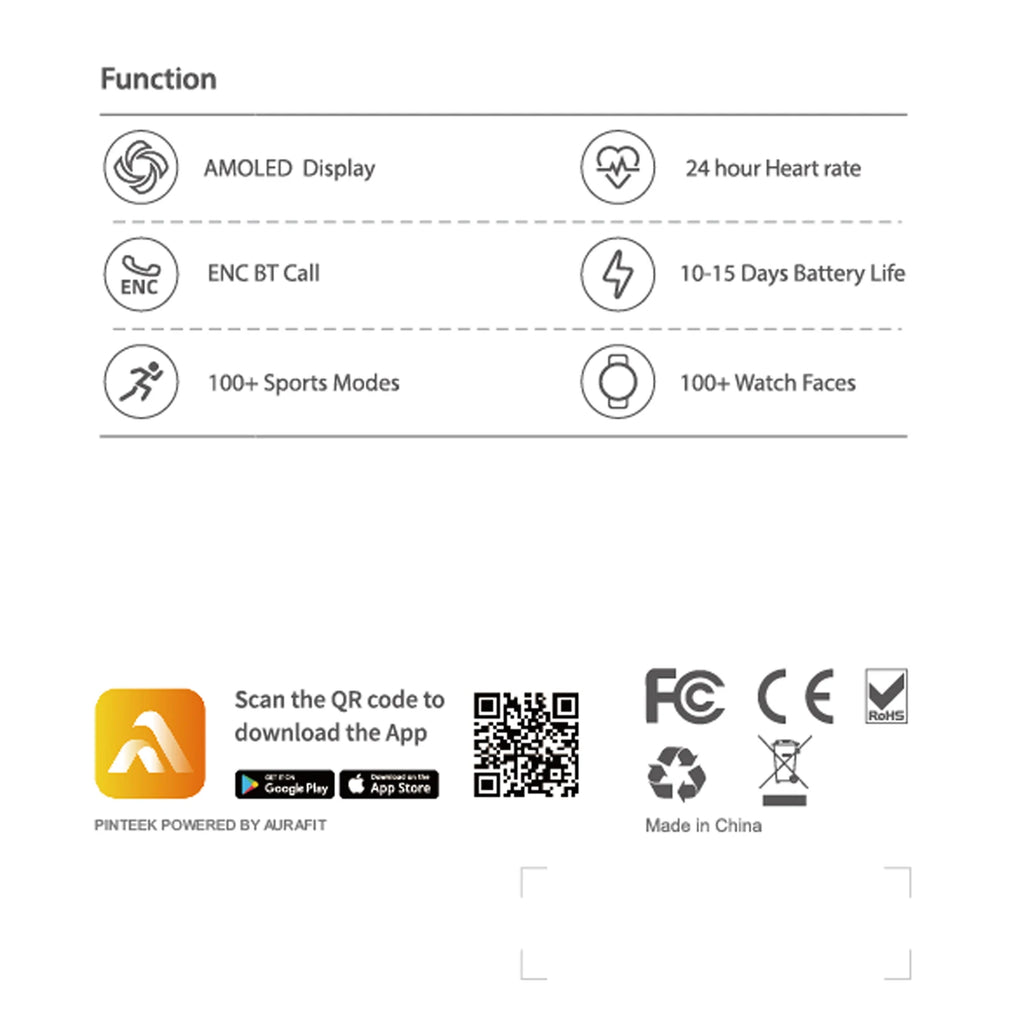 Pinteek G12 Dual-Band GPS Smartwatch: Military-Grade Compass, 3ATM Waterproof, 150+ Sport Modes Smart Watches for Men