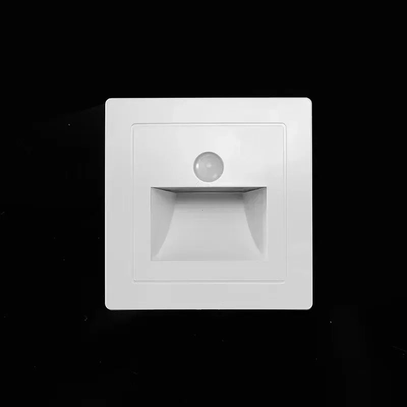 2~1PCS Led Stair Light PIR Motion Detector Sensor 220V Infrared Human Lamp Recessed Steps Ladder Staircase Bedroom Night Light