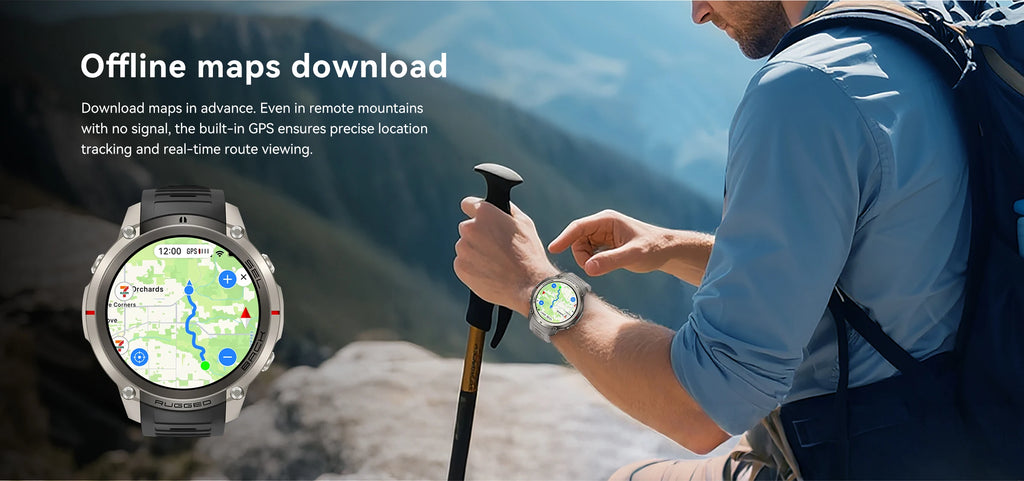 2026New Outdoor GPS Smart Watch Offline Maps Download Compass Tracking 5ATM Waterproof Tactics Sport Smart Bracelet For Men gift