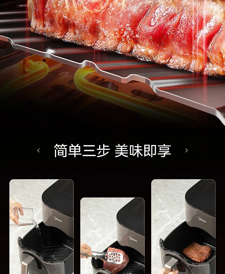 Bake Air Fryer: New Home Multifunctional. Large Capacity Integrated Automatic Visual Electric Oven Fritadeira Eletrica Air Fryer