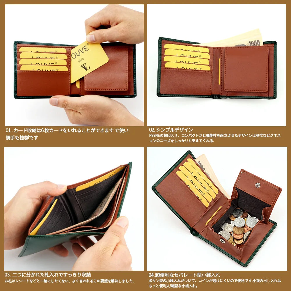 New Genuine Leather Men's Wallet Japanese Style Short Cowhide Multi-card Slot Coin Purse Wallets