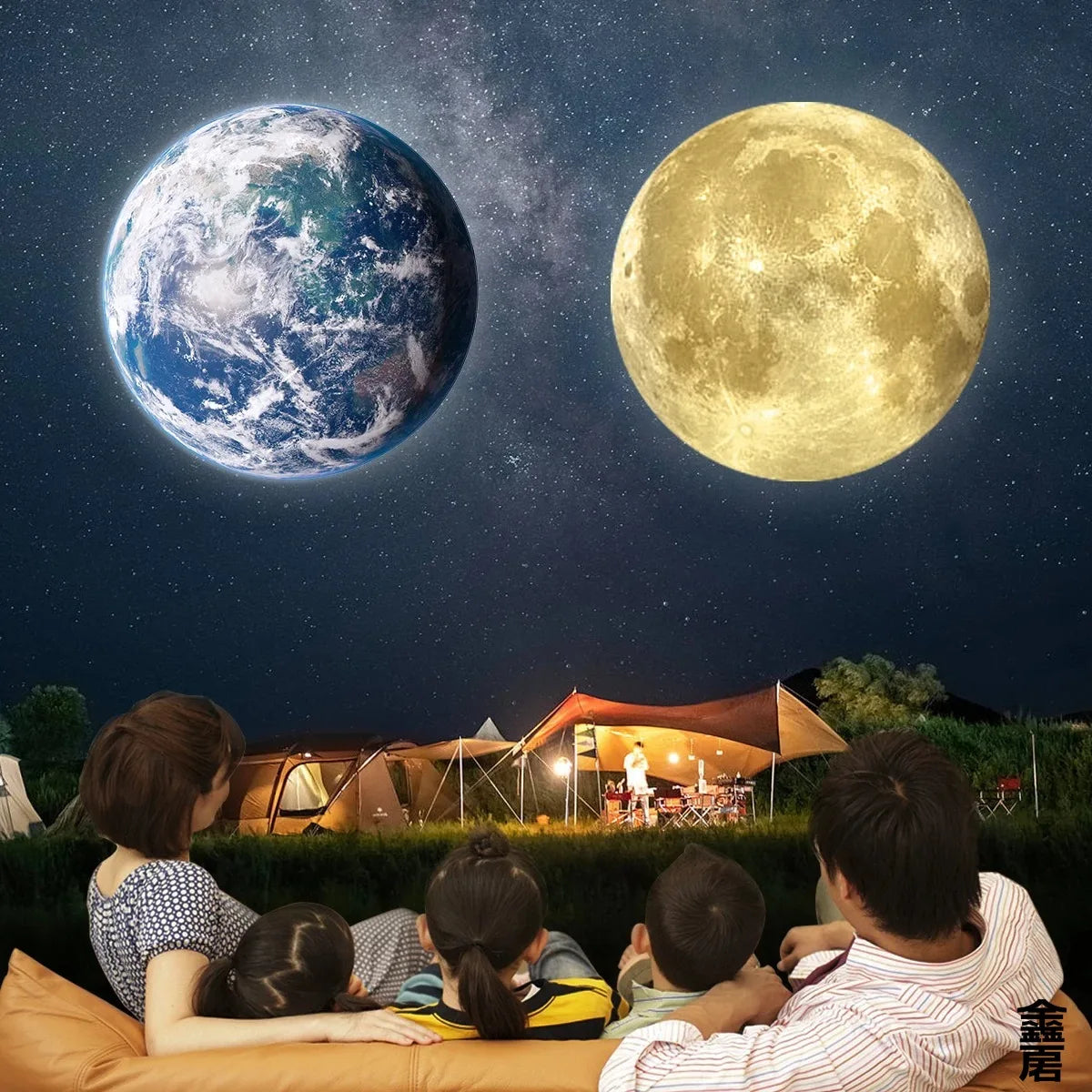 USB Ceiling Moon Earth Projection Atmosphere Light Starry Sky Lamp Night Light Romantic Bedroom Decoration Galaxy Projector