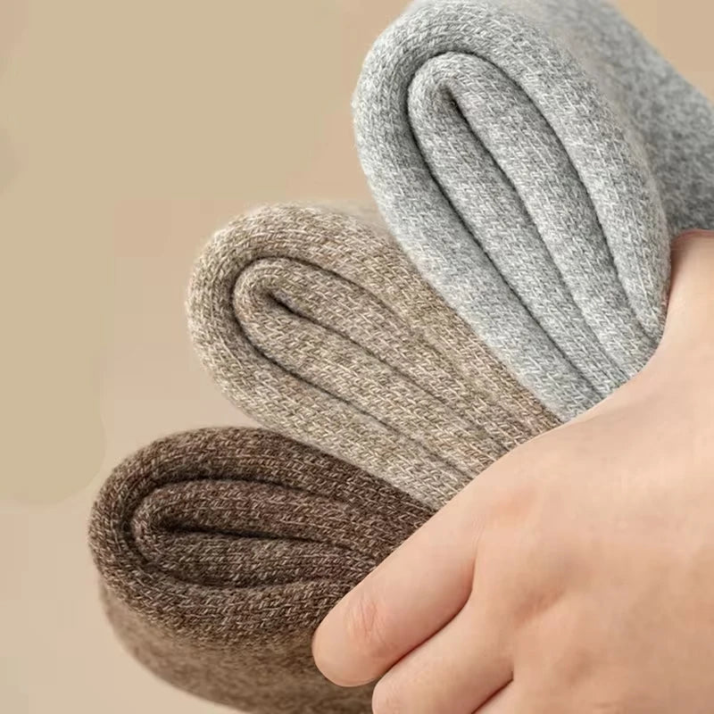 3 pairs Boot Socks for Women Thermal Socks For Thick Winter Outdoors Warm Socks Soft Warm Classic Big Girl Cotton Socks