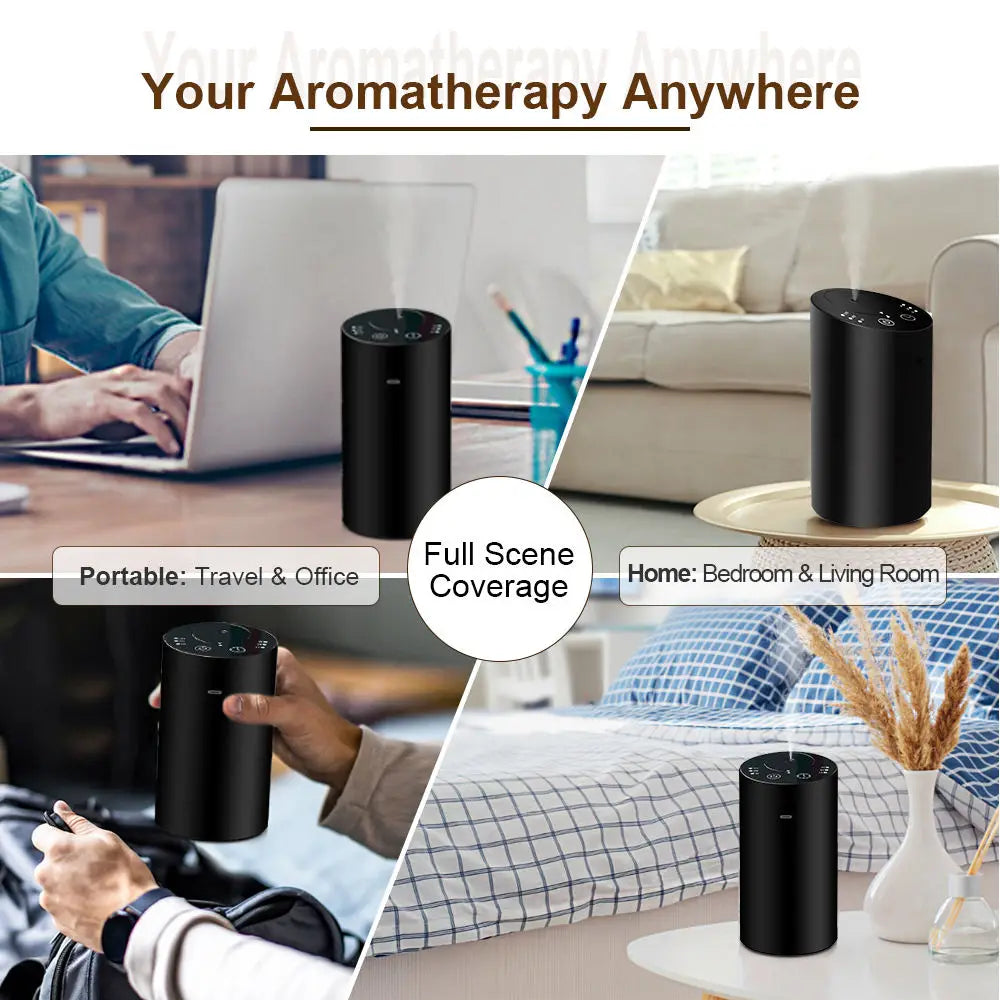 Car Aroma Diffuser Machine Portable Essential Oil Diffuser Rechargeable Room Fragrance Diffuser Electric Smell for Home Bedroom