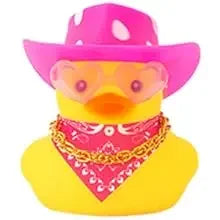 Car Decoration Rubber Cowboy Duck Car Dashboard Decorations Pink Cowboy Hat Rubber Ducks, Duck for Car Ornament Accessories