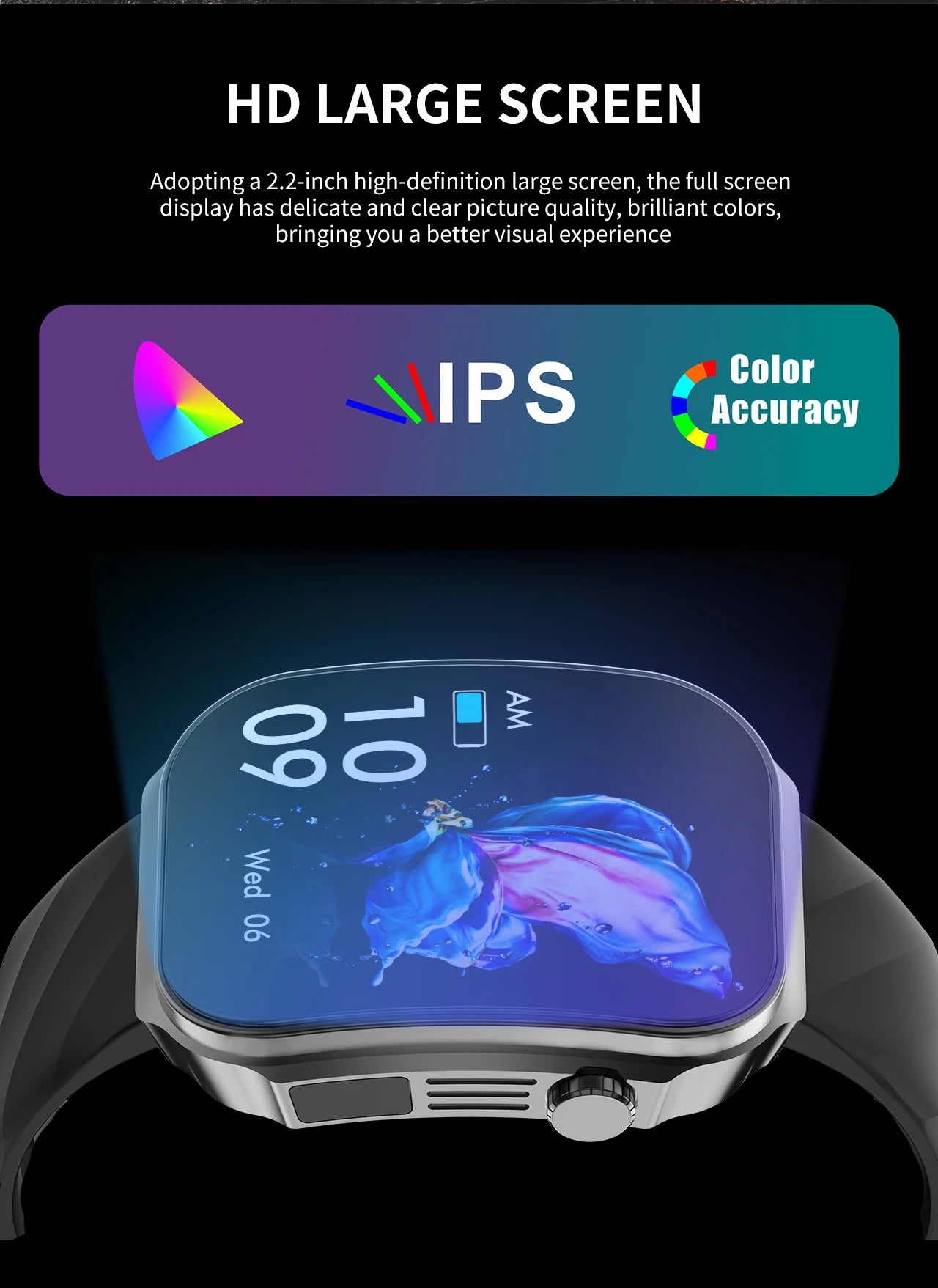 3D Curved Screen Smart Watch 2.2" Large HD Display Bluetooth Call Waterproof Flashlight Outdoor Sport Smartwatch Women 2026 New
