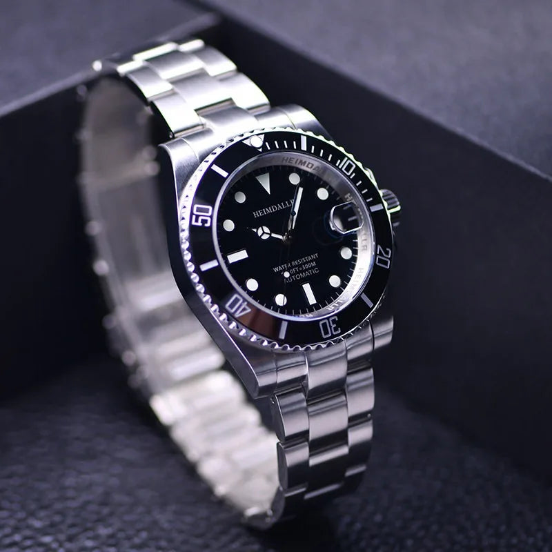 HEIMDALLR Sharkey NH35 Men's Automatic Watches Diver Watch 300m Waterproof Mechanical Watches With Calendar 3C Luminous Dial