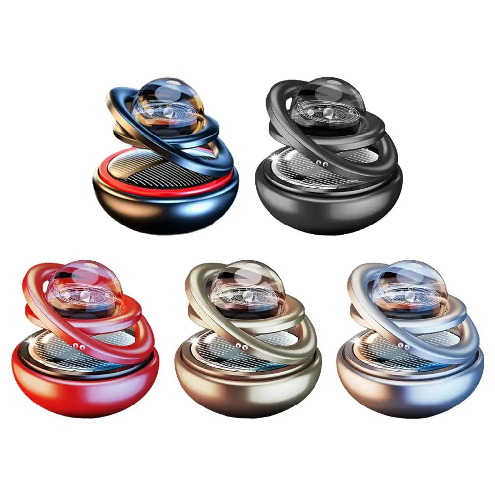 Car Solar Aromatherapy Ornaments Double Suspended Crystal Ball Rotating Aromatherapy Perfume For Home Car  Decor