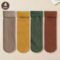 4 Pairs Winter Warm Solid Women Socks Thicken Thermal Socks Black Skin Seamless Snow Sock Unisex Socks