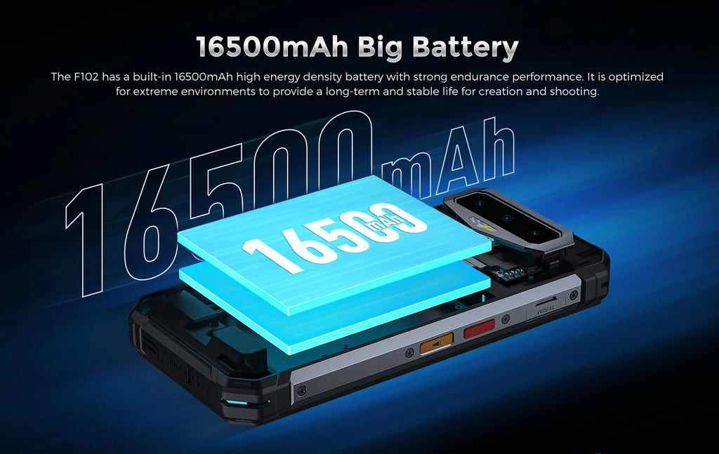 FOSSiBOT F102 Rugged Smartphone 16500mAh 20GB+256GB Android 13 Cell Phone 120HZ 6.58 FHD+IPS Display  Helio G99 Mobile Phone NFC
