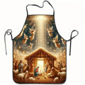 A Graceful Christmas Winter Atmosphere Apron Cooking Apron, Ideal for Kitchen, Restaurant, Party, Suitable for Men and Women