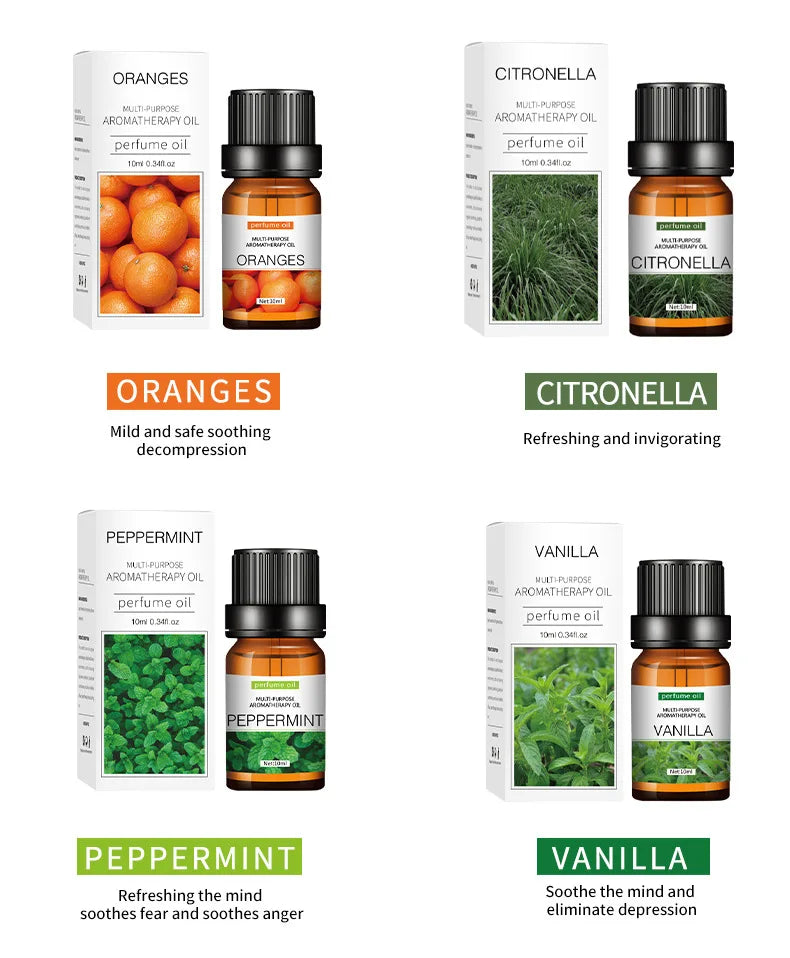 10ml Incense Water Soluble Essential Oil Lavender Tea Tree Lemon Rose Ocean Scent Humidifiers Refreshing Relax Releasing Stress