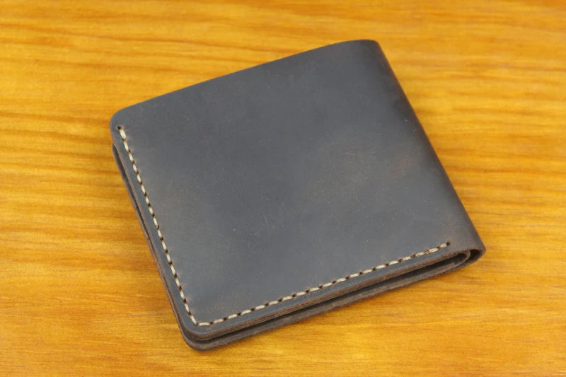Luxury Handmade 100% Genuine Leather Men Wallet Purse Short Money Clip with Coin Pocket Male Money Bag Multi-Card Wallet Vintage