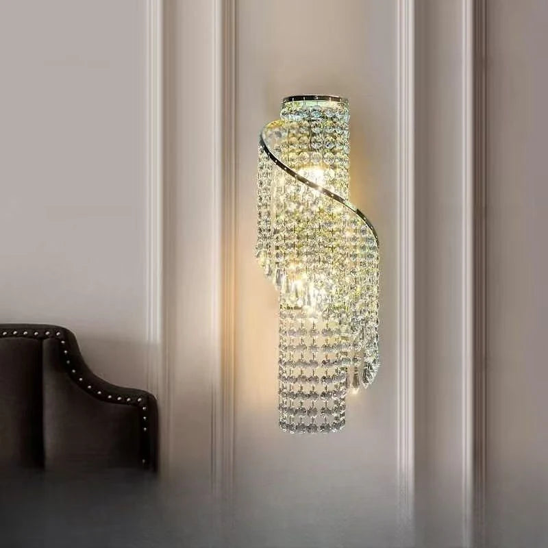 Luxurious Golden Crystal Wall Lamp - Led Wall Lamp. Suitable For Living Room, Bedroom, Corridor And Home Decoration.