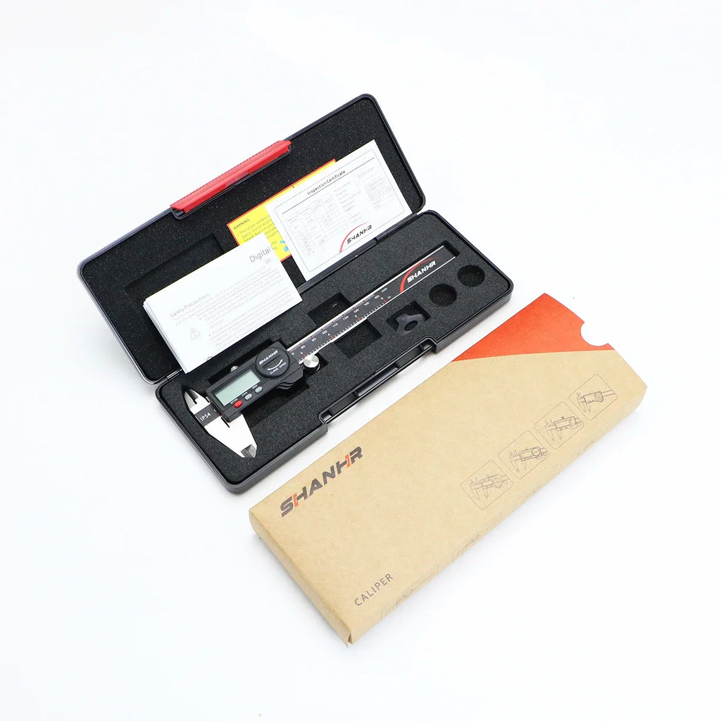 SHANHR 150mm Digital Caliper Measuring Tool with Stainless Steel, Electronic Micrometer Caliper with Large LCD Screen
