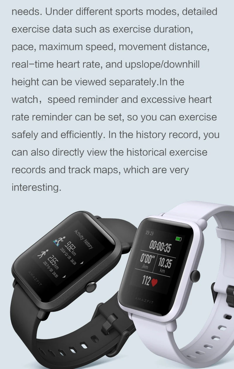 Amazfit Bip Smart Watch Bluetooth GPS Sports Watch For Men For Women Heart Rate IP68 Waterproof No Box 85-95 New Exhibit Watches