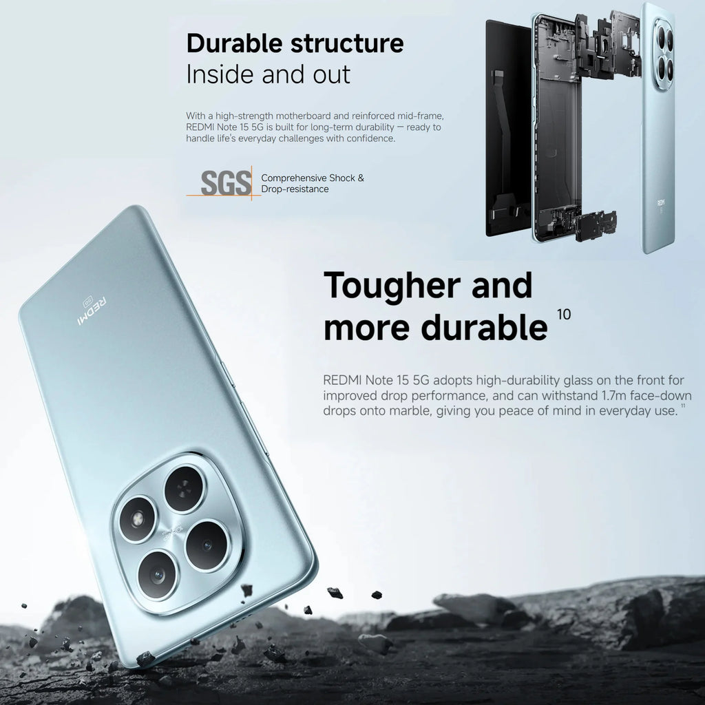 Xiaomi Redmi Note 15 5G 8+256GB Global Version Snapdragon® 6 Gen 3 Mobile Platform 6.77" 120Hz Display 108MP Camera 5520mAh 45W