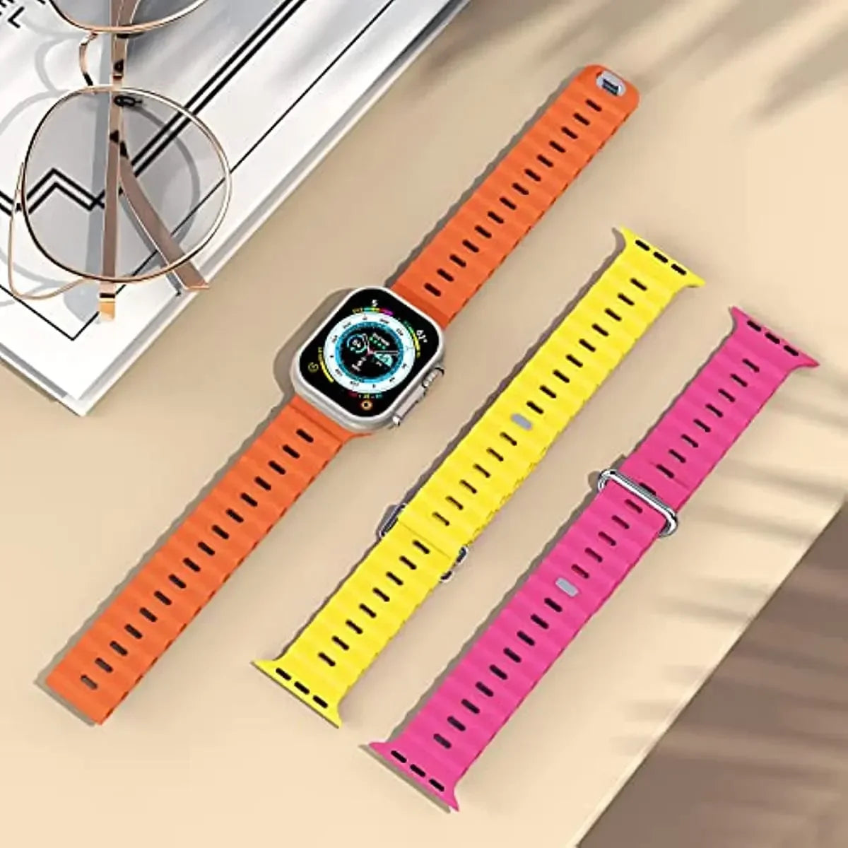 Ocean Strap for Apple Watch Ultra 3/2/1 11 10 46mm 9 8 7 49mm 45mm 41mm Silicone Band for 6 5 4 3 SE3 44mm 40mm 42mm Accessories
