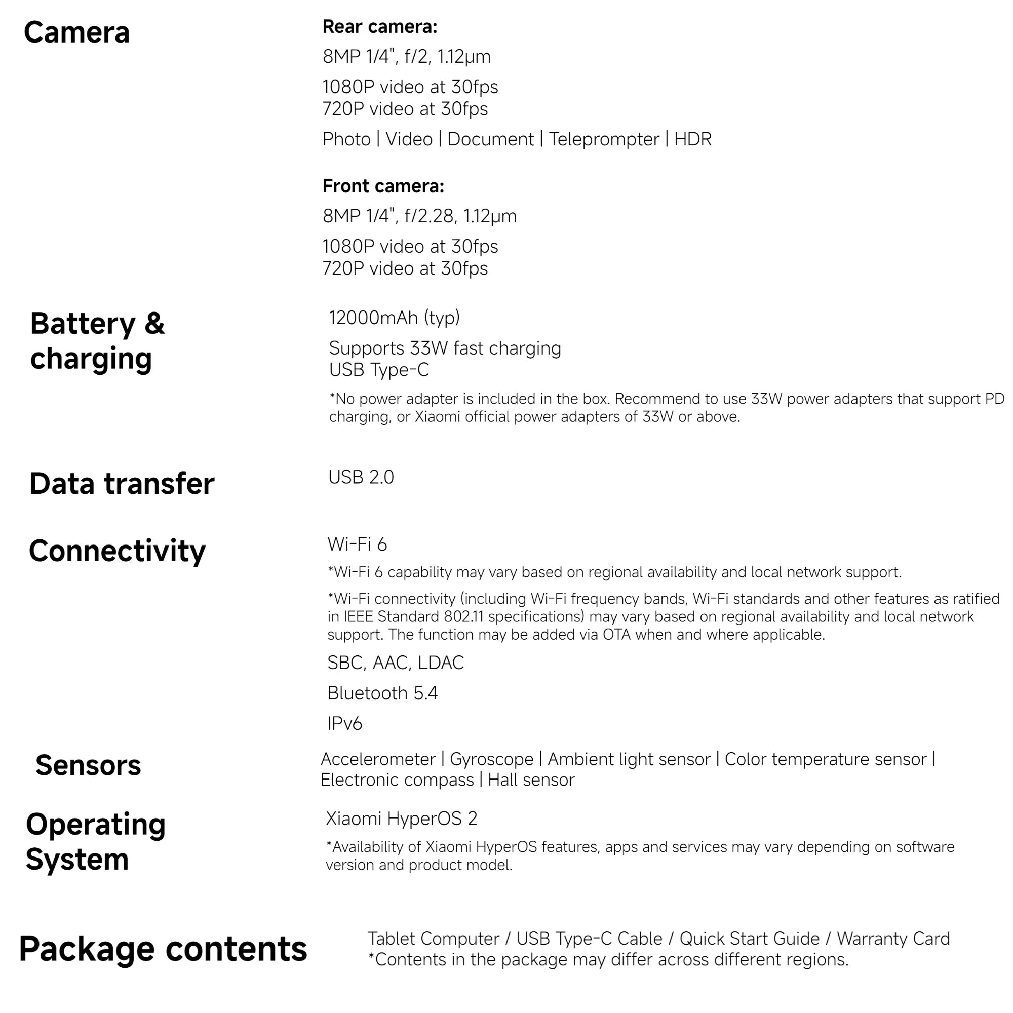 Xiaomi Redmi Pad 2 Pro 8+256GB WIFI 6 Global Version 12.1" 2.5K 120Hz  Display Snapdragon® 7s Gen 4 Mobile Platform 12000mAh 33W