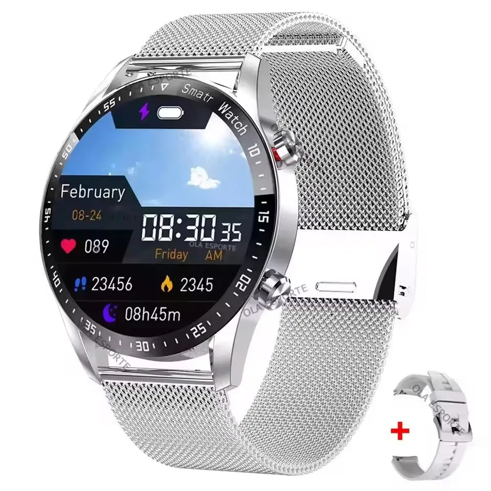 ECG+PPG Bluetooth Call Smart Watch Men Laser Health Blood Pressure Fitnes Sports Watches Man Sports Waterproof Smartwatch+Box