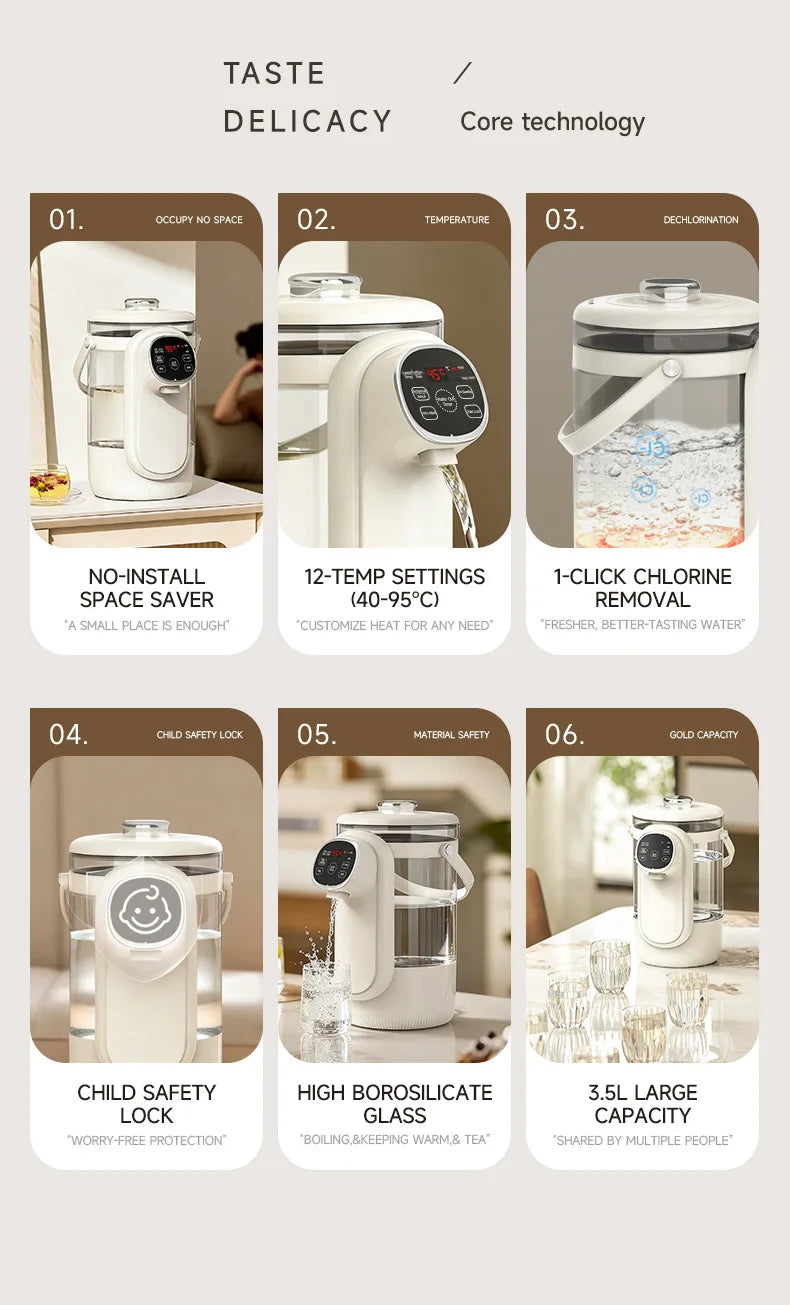3.5L Electric Kettle Automatic Keep-Warm Electric Pot 12-level Temperature Adjustment Water Kettle Multifunction Water Dispenser