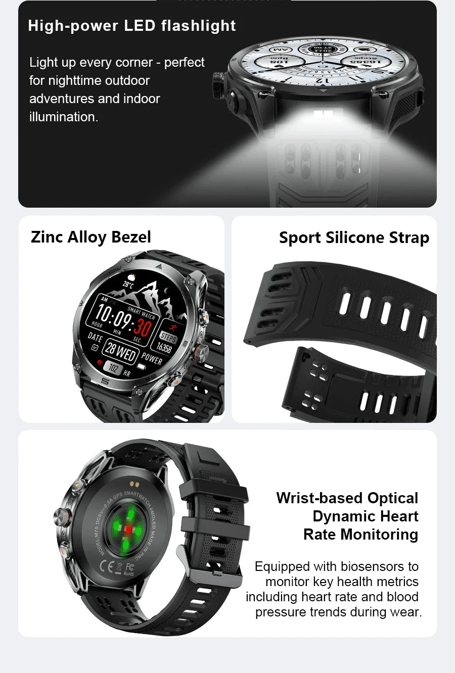 T-Rex 3 ULtra Military Grade 1000mAh Battery Smart Watch 10ATM Waterproof GPS call AMOLED HD Men 100+Sports 2025 New Smart watch