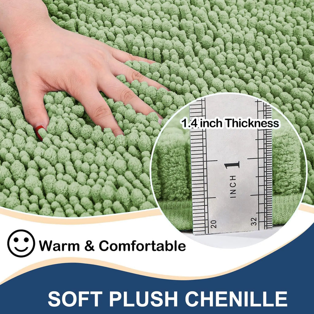 Homaxy New Chenille One Thick And Three Fine Floor Mat Indoor Non Slip Doormat Dirt Trap Absorbs Water Comfortable Bathroom Mats