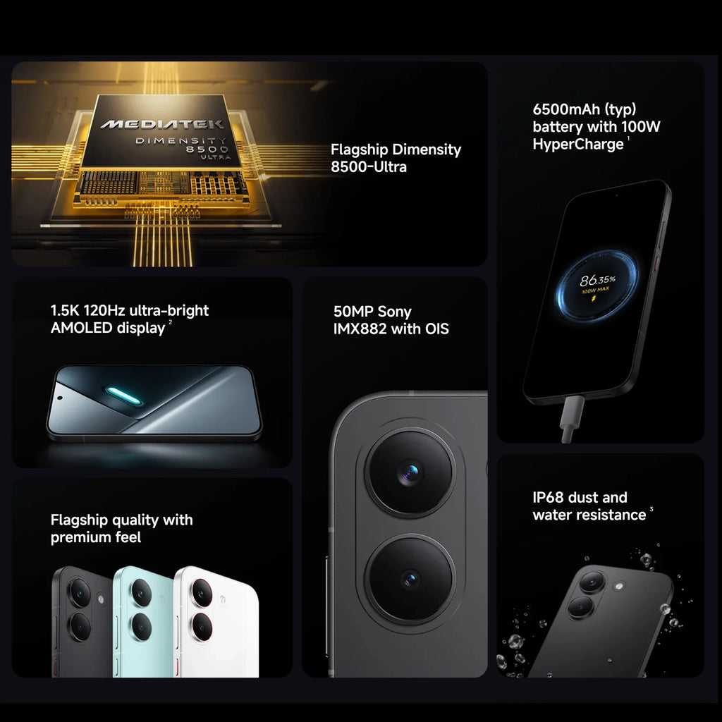POCO X8 Pro 5G 8+256GB Global Version 6.59" 1.5K 120Hz Display Dimensity 8500-Ultra 50MP Camera 6500mAh 100W HyperCharge IP68