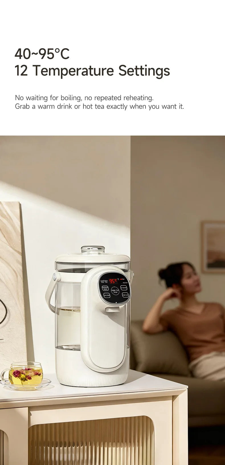 3.5L Electric Kettle Automatic Keep-Warm Electric Pot 12-level Temperature Adjustment Water Kettle Multifunction Water Dispenser