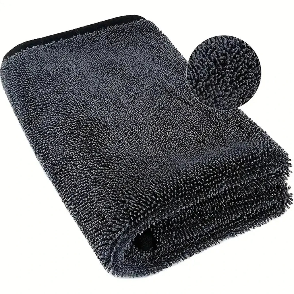 Dark gray car microfiber towel, oversized strong absorbent car wash cloth, high-efficiency cleaning wipe cloth