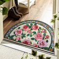 Door Entry Mat Entrance Doormat House Outdoor Floor Carpet Semi-circular Rug Floral Style Home Decoration Rugs Felpudo 입구 현관 매트