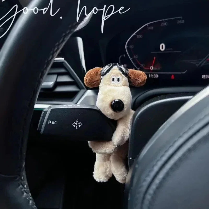 Cute Plush Puppy Car Turn Signal Switch Decor Steering Column Wiper Rod Lever Interior Ornament