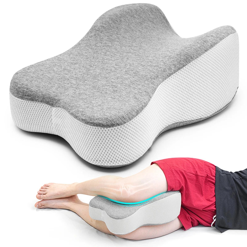 Long 14”Knee Pillow for Side Sleeper Fully Support Thighs and Knees for Required Knee Separation- Leg Pillow - Large, Gray